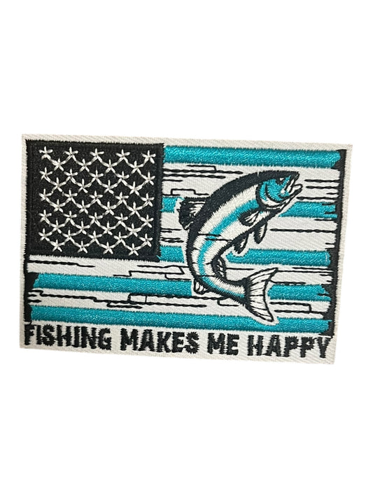 Fishing Makes  me happy striped