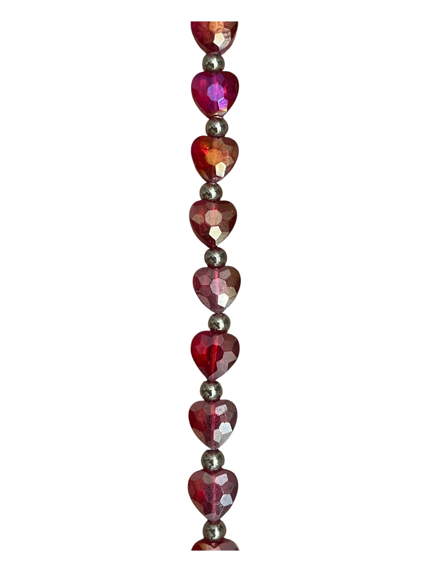 Iridescent heart hat chain
