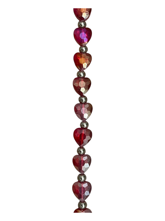 Iridescent heart hat chain