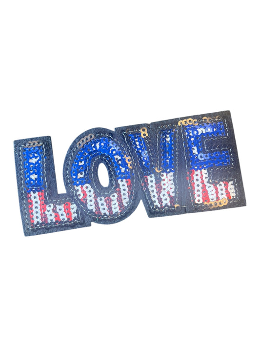 Red White Blue sequins love