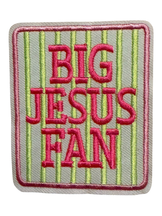 Big Jesus  fan neon pink stripe