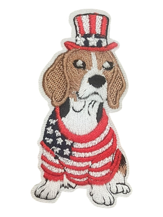 Patriotic beagle with  sweater