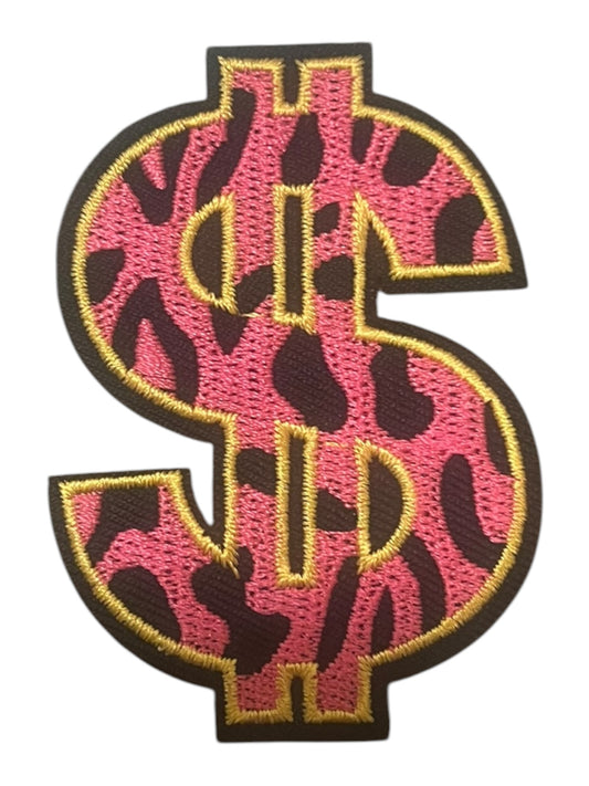 Pink leopard dollar sign
