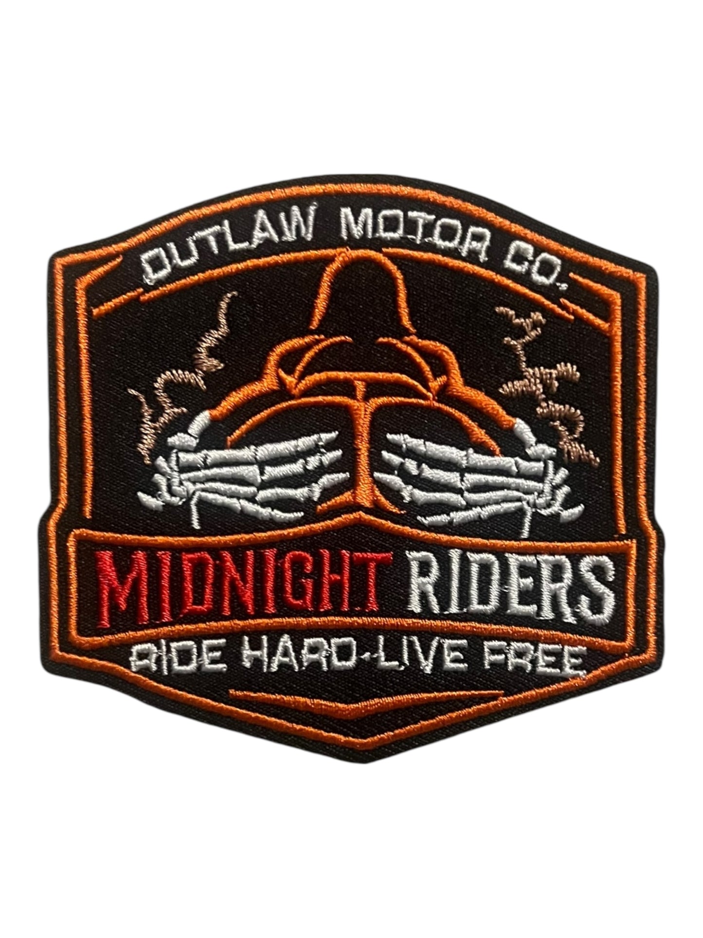 Outlaw motor co.  Midnight riders  ride  hard live  free