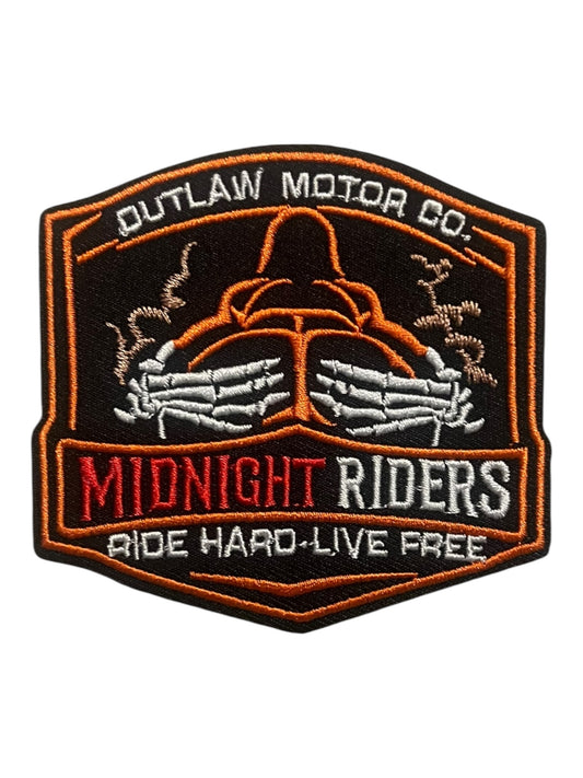 Outlaw motor co.  Midnight riders  ride  hard live  free