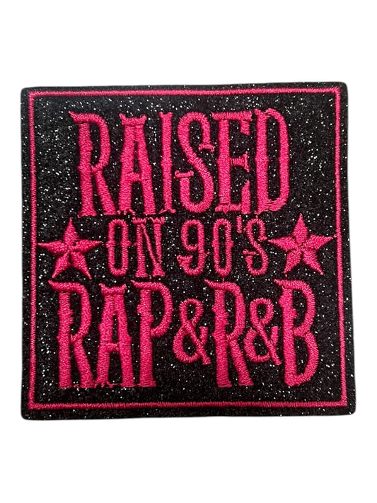 Raised on 90’s Rap & R&B magenta  and black glitter
