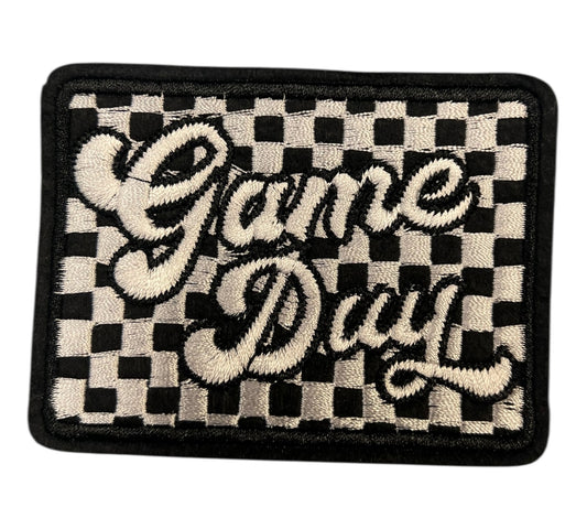 Game Day checkered Iron on patch