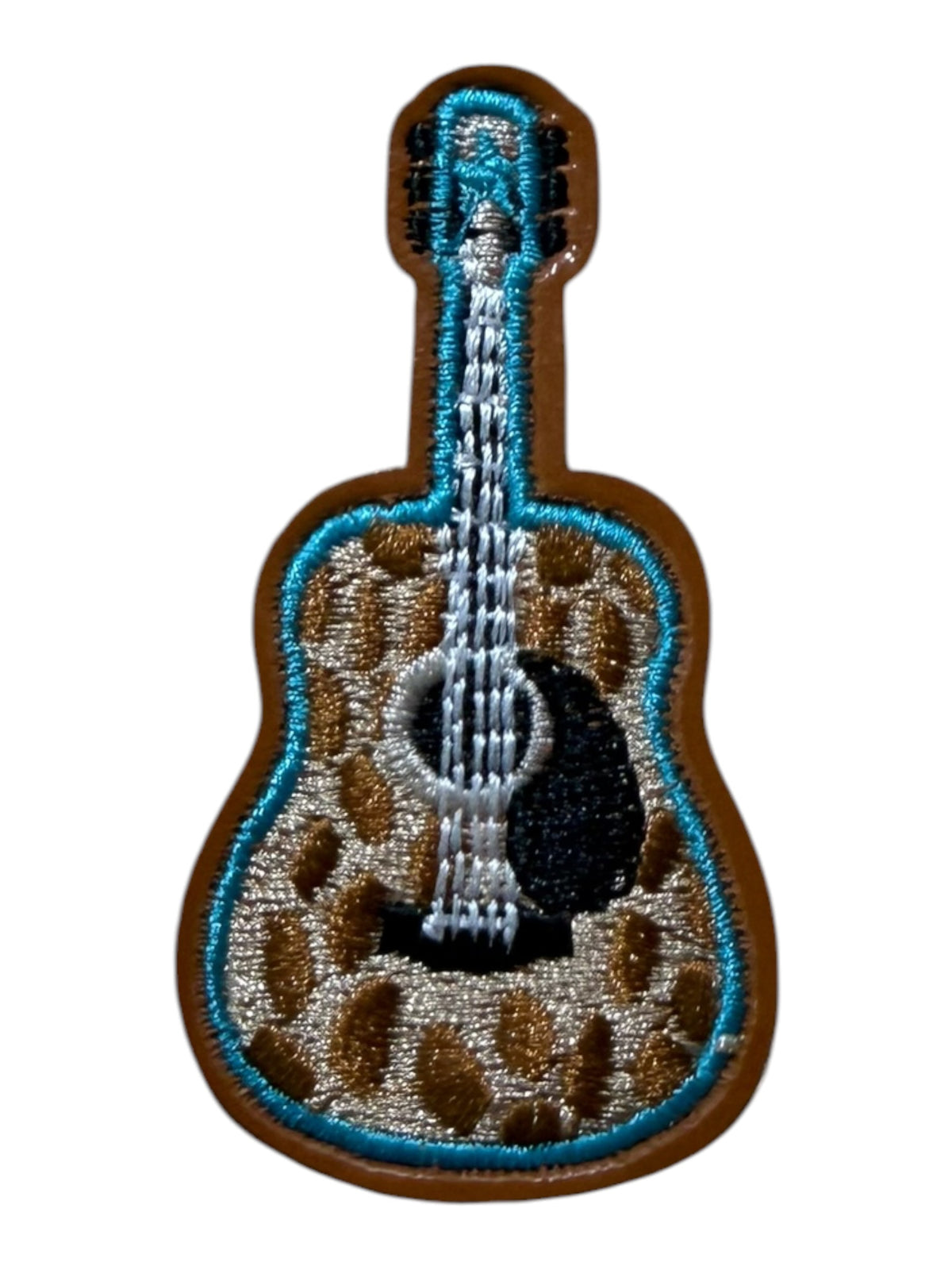 Western guitar tan turquoise leopard print