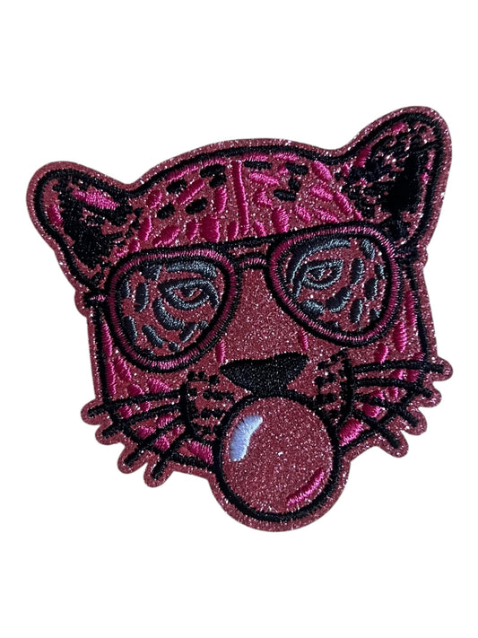 Pink glitter tiger with bubble