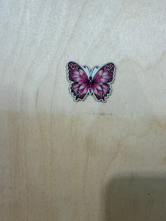 Leatherette butterfly pink