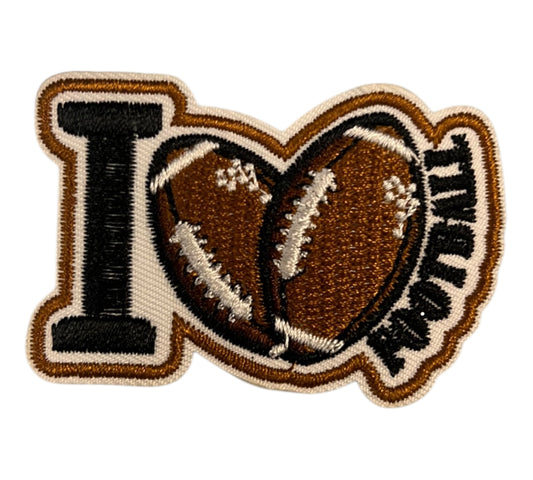 I love football Iron on patch