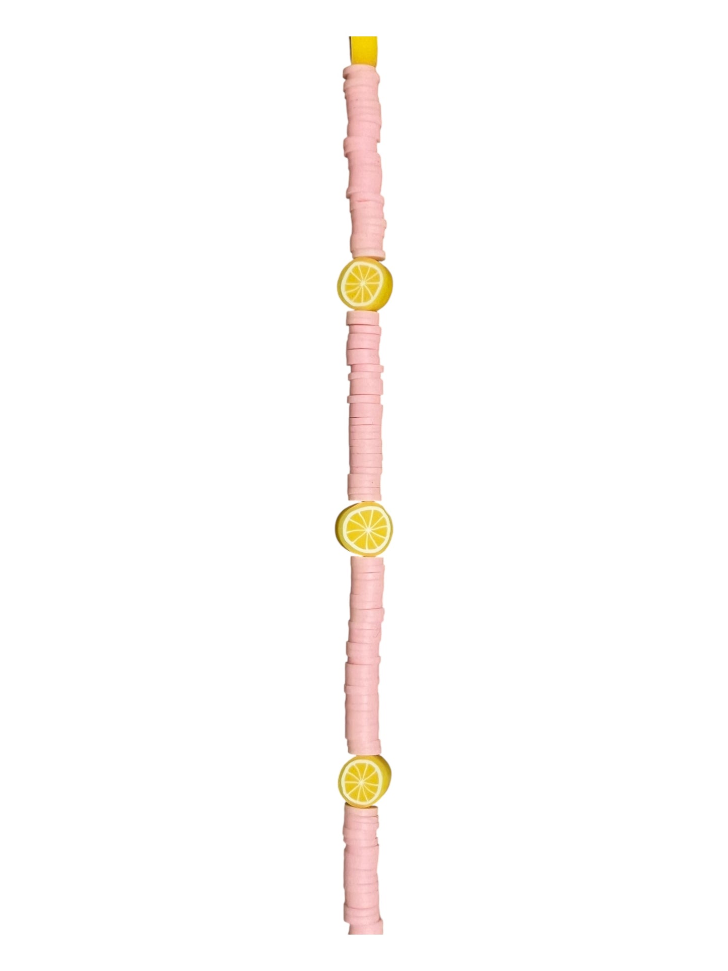 Pink with lemon beads hat chain
