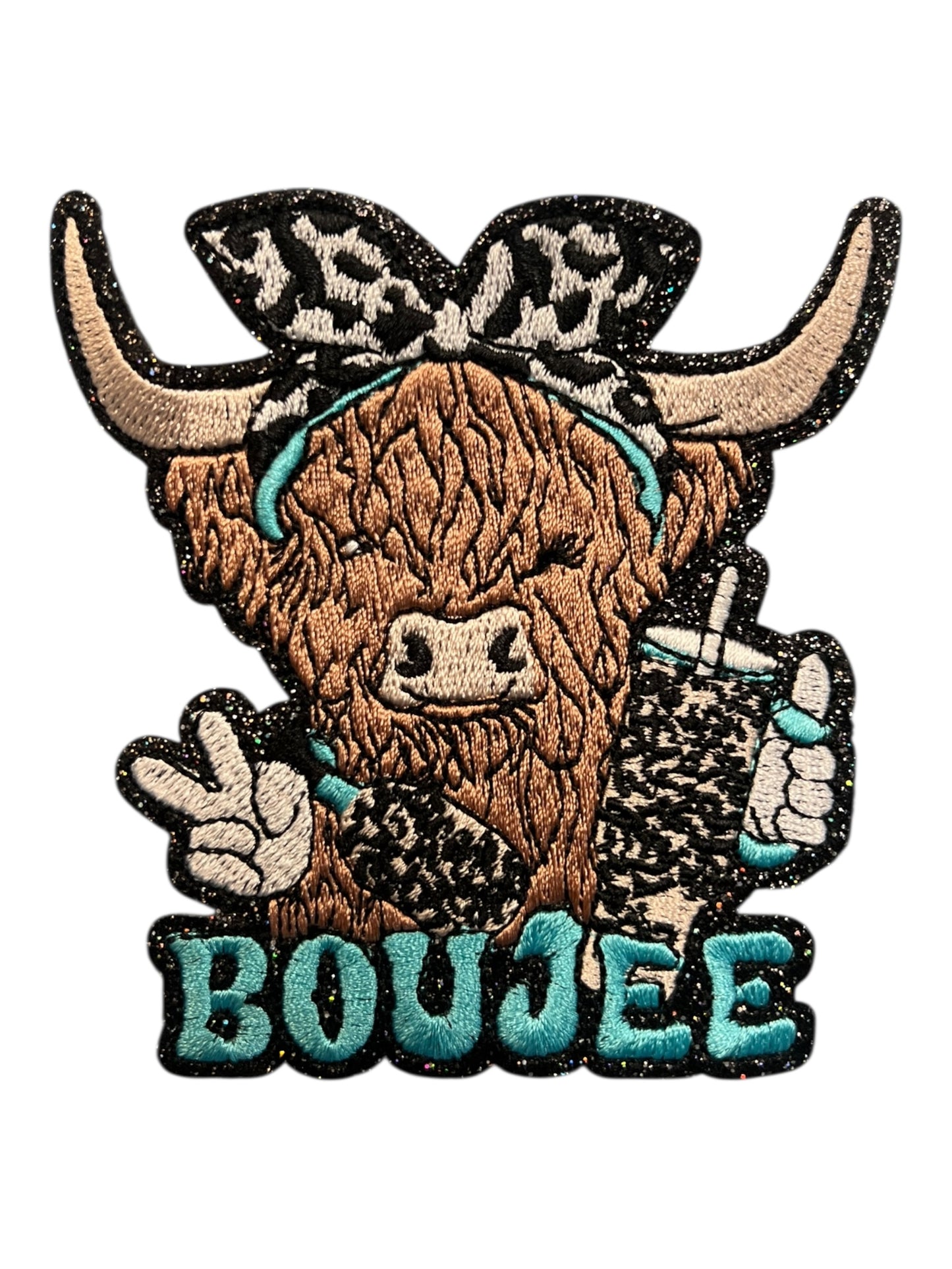 Boujee cow with drink tumbler