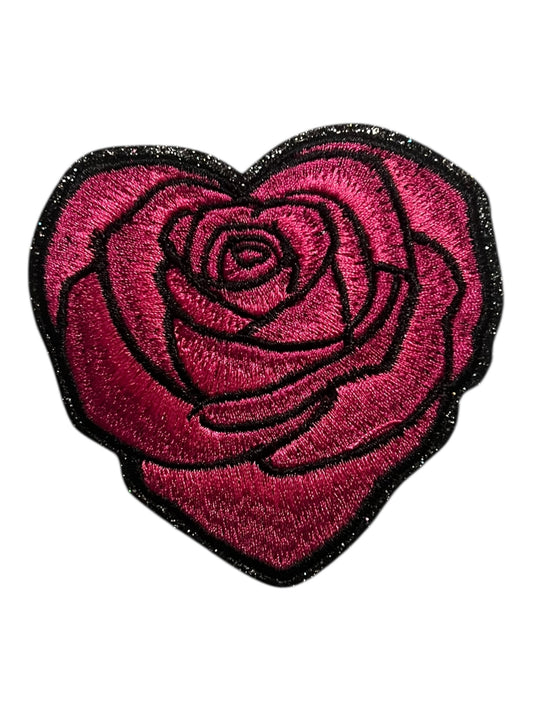 Heart shaped Pink  and black Rose