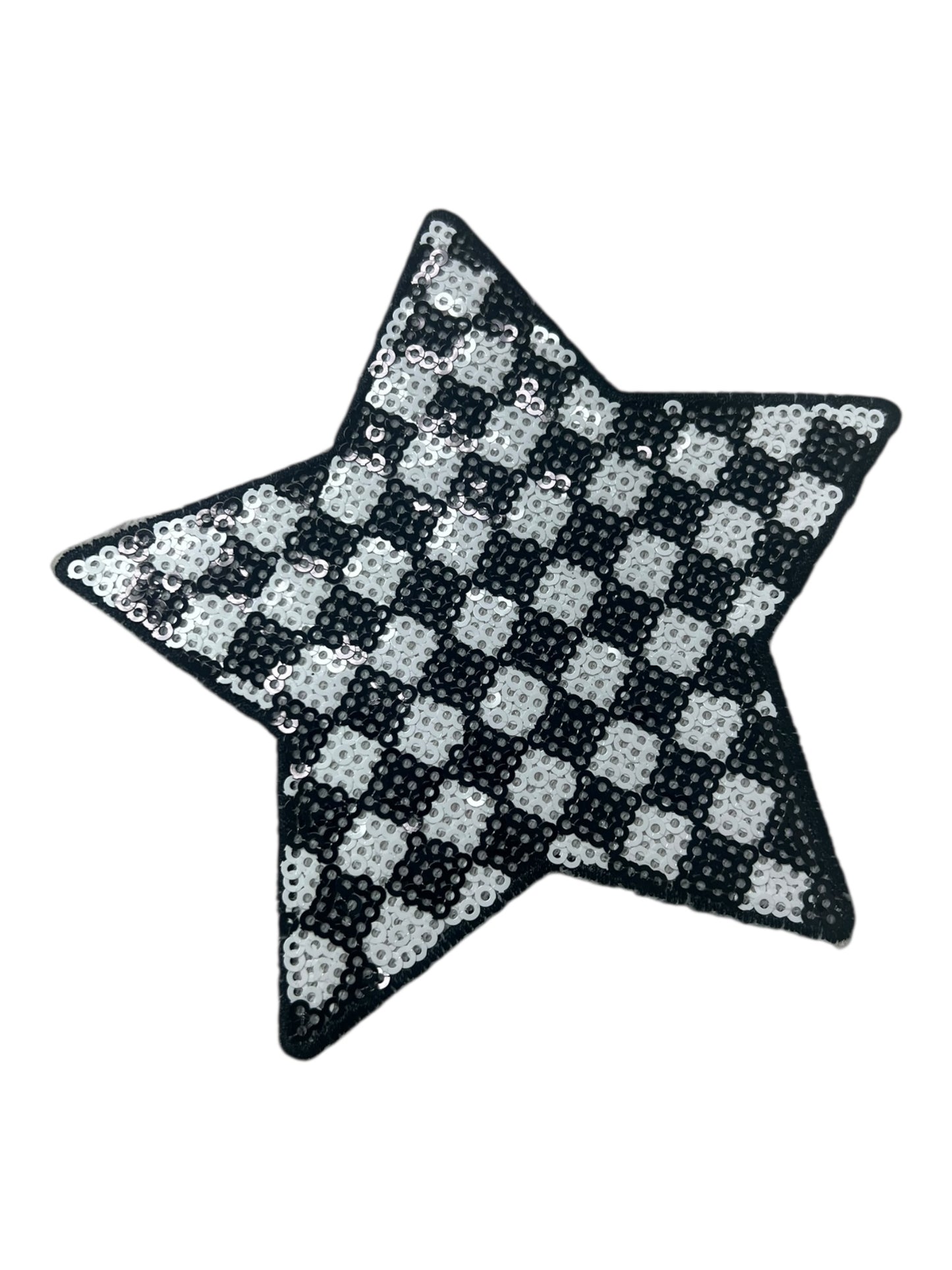 Black and White Checkered Star