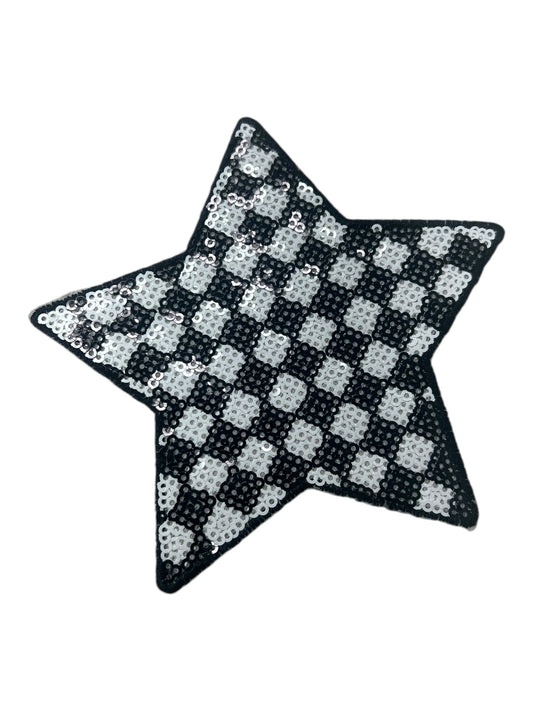 Black and White Checkered Star
