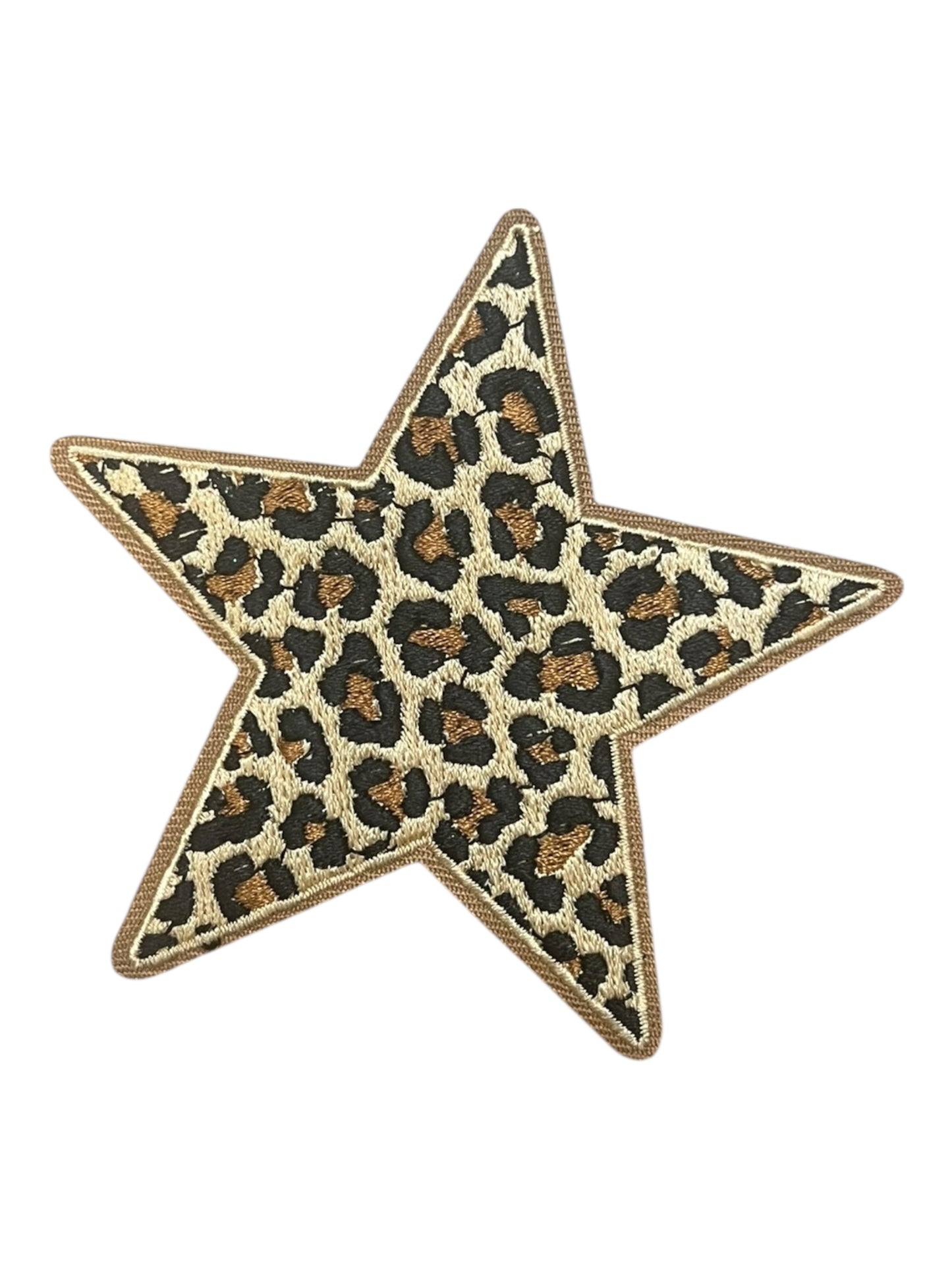 Beige animal print star  3.5” wide