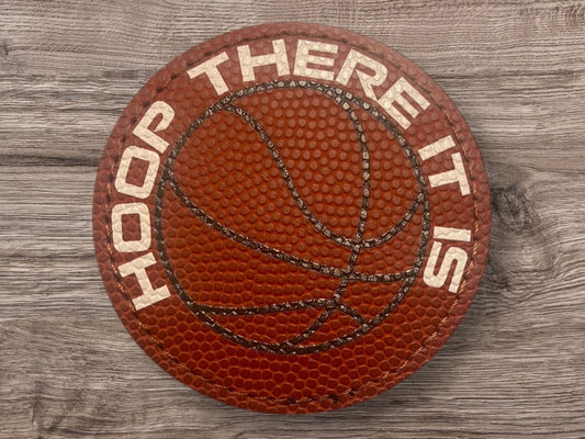 Basketball Hoop  there it is leatherette Iron on Patch
