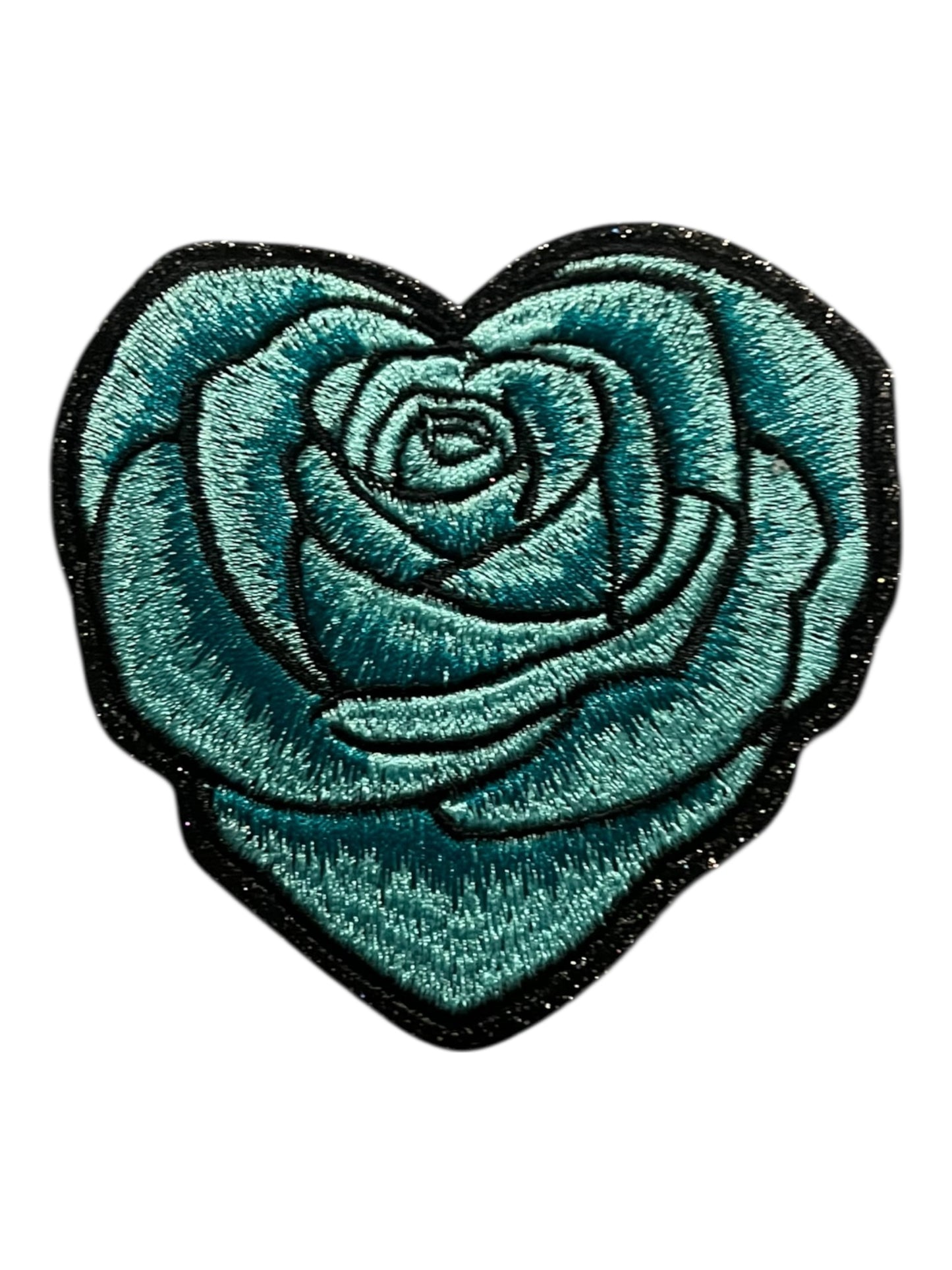 Heart shaped Turquoise and black Rose