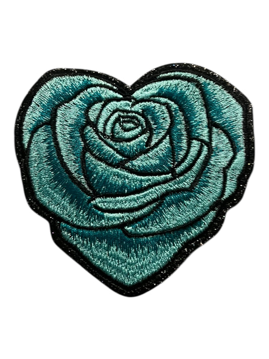 Heart shaped Turquoise and black Rose