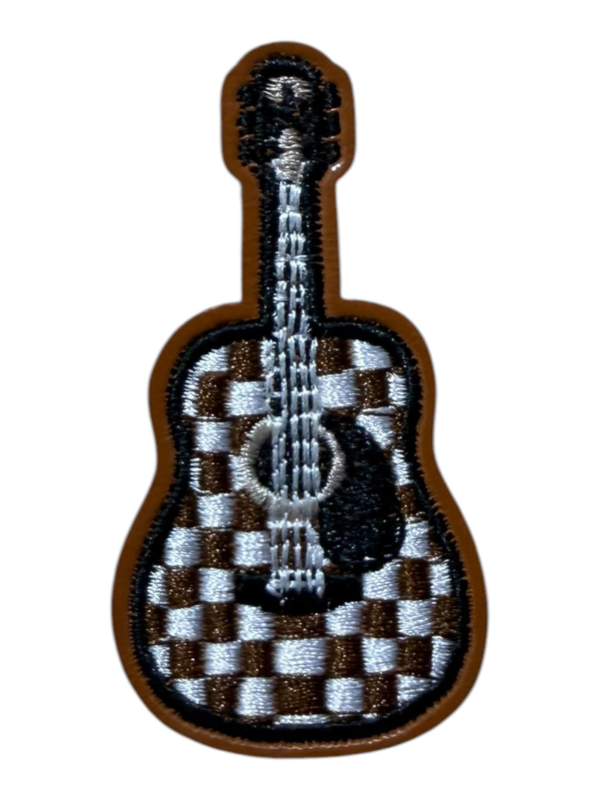 Western guitar tan checkered
