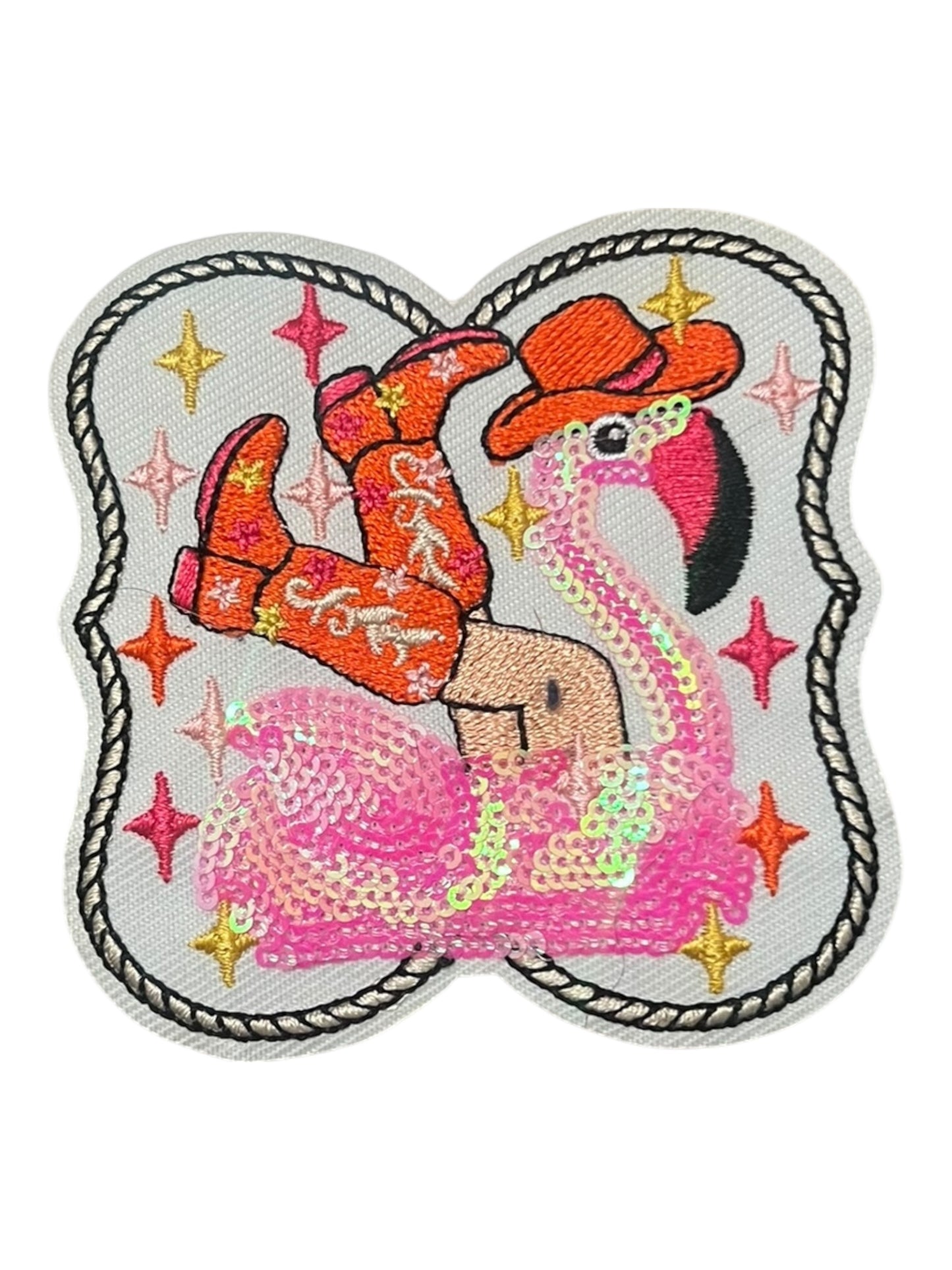 Flamingo float w/ cowgirl  boots