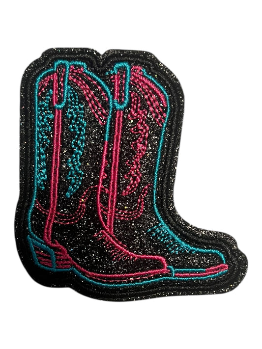Cowgirl boots turquoise and hot pink
