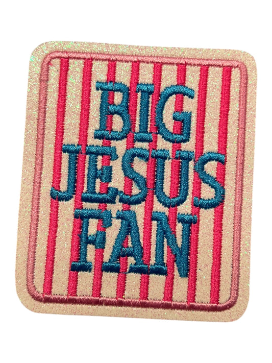 Big Jesus Fan Hat Patch — Hot Pink & Blue