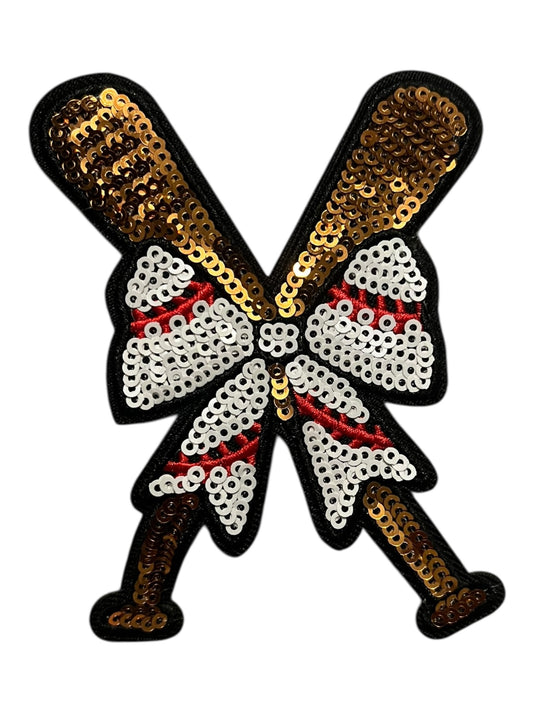 Sequin baseball bats with bow