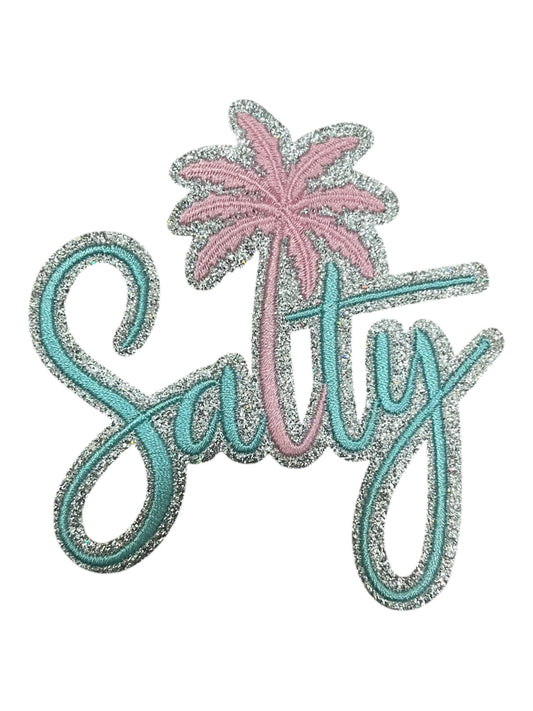 Salty with palm silver blue pink
