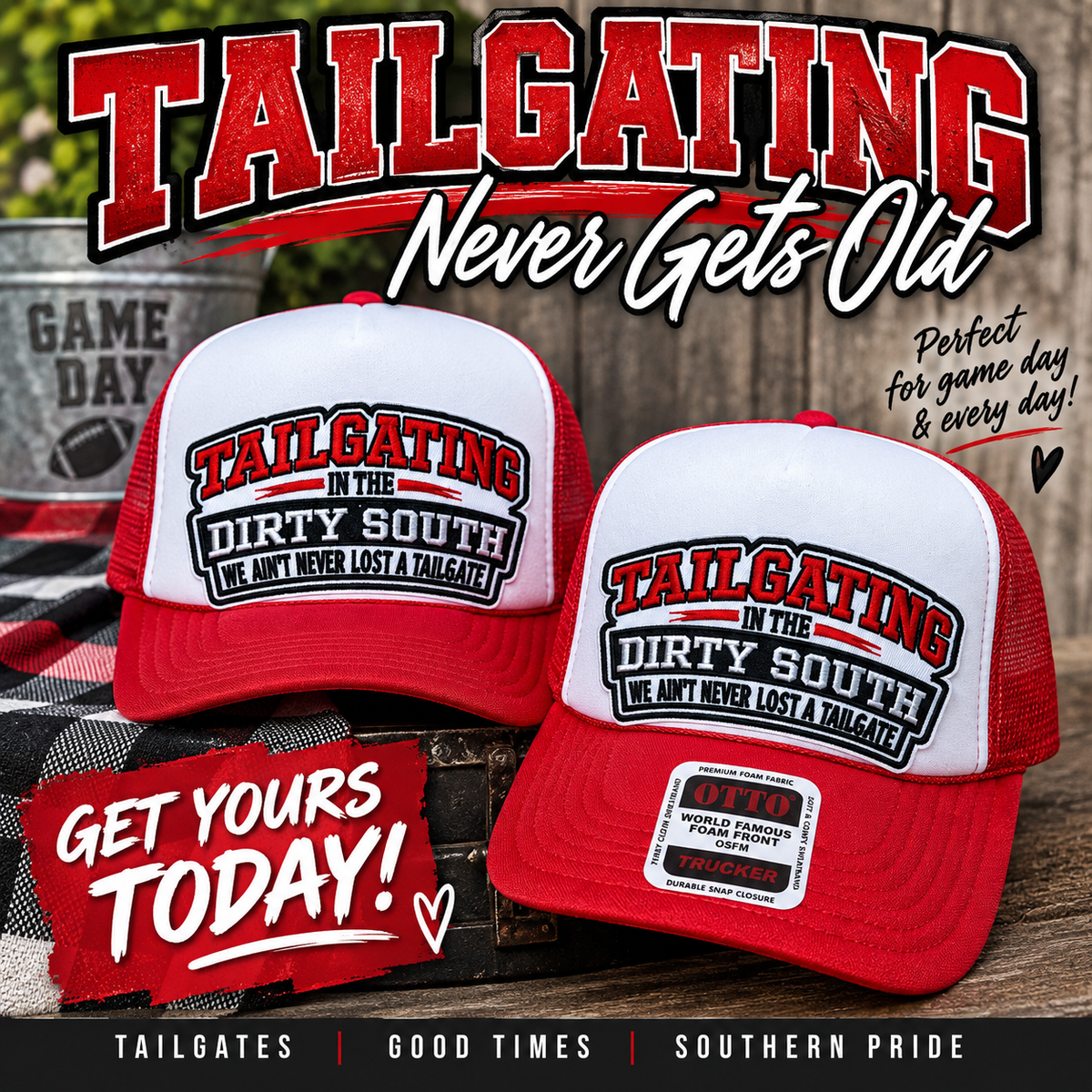 Tailgating in the dirty south embroidered patch