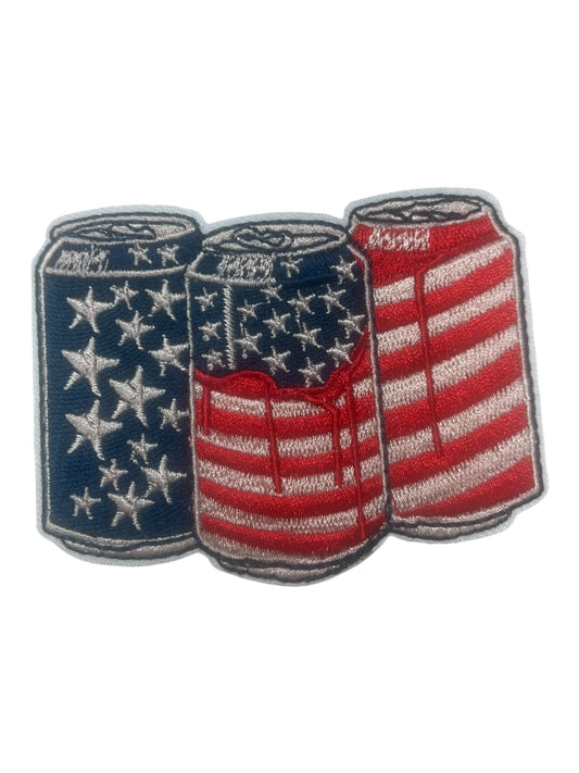American flag drink cans