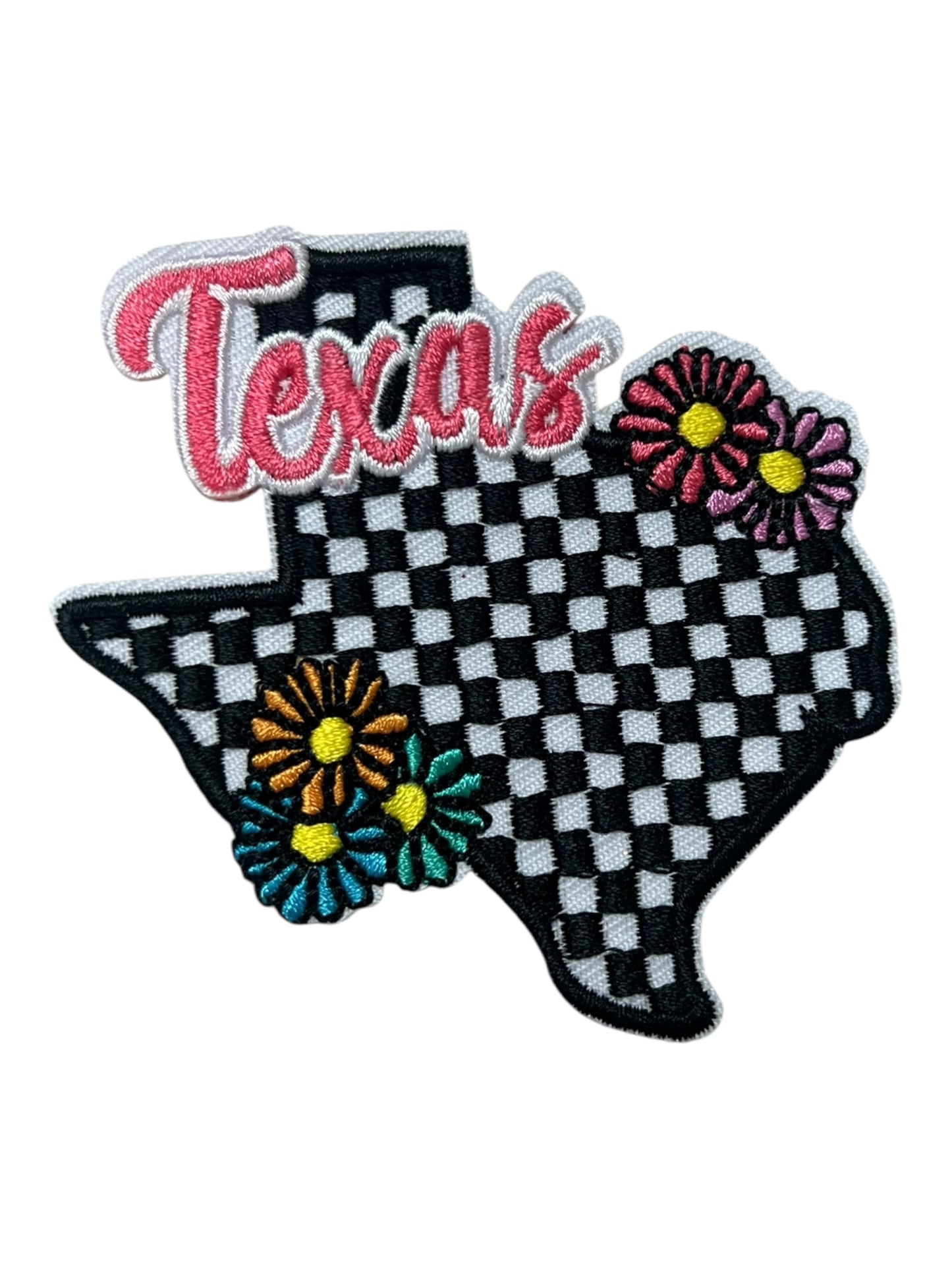 Texas State checkered with flowers