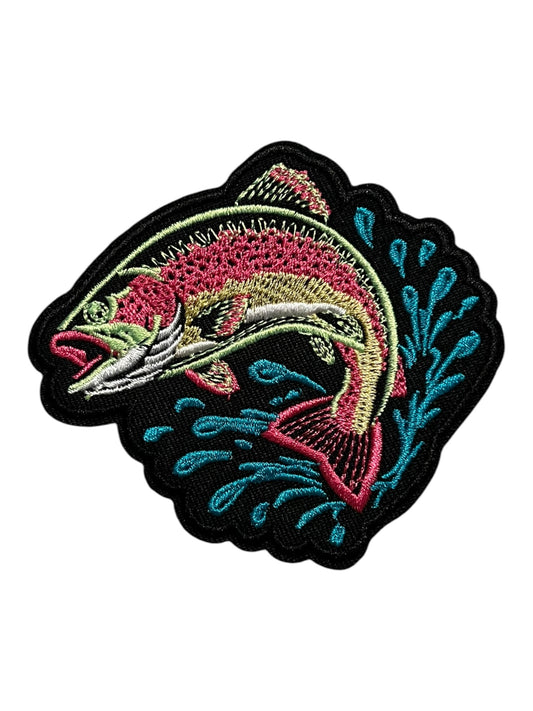 Neon pink and lime fish water splashing