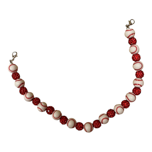 Baseball red and white Hat Chain