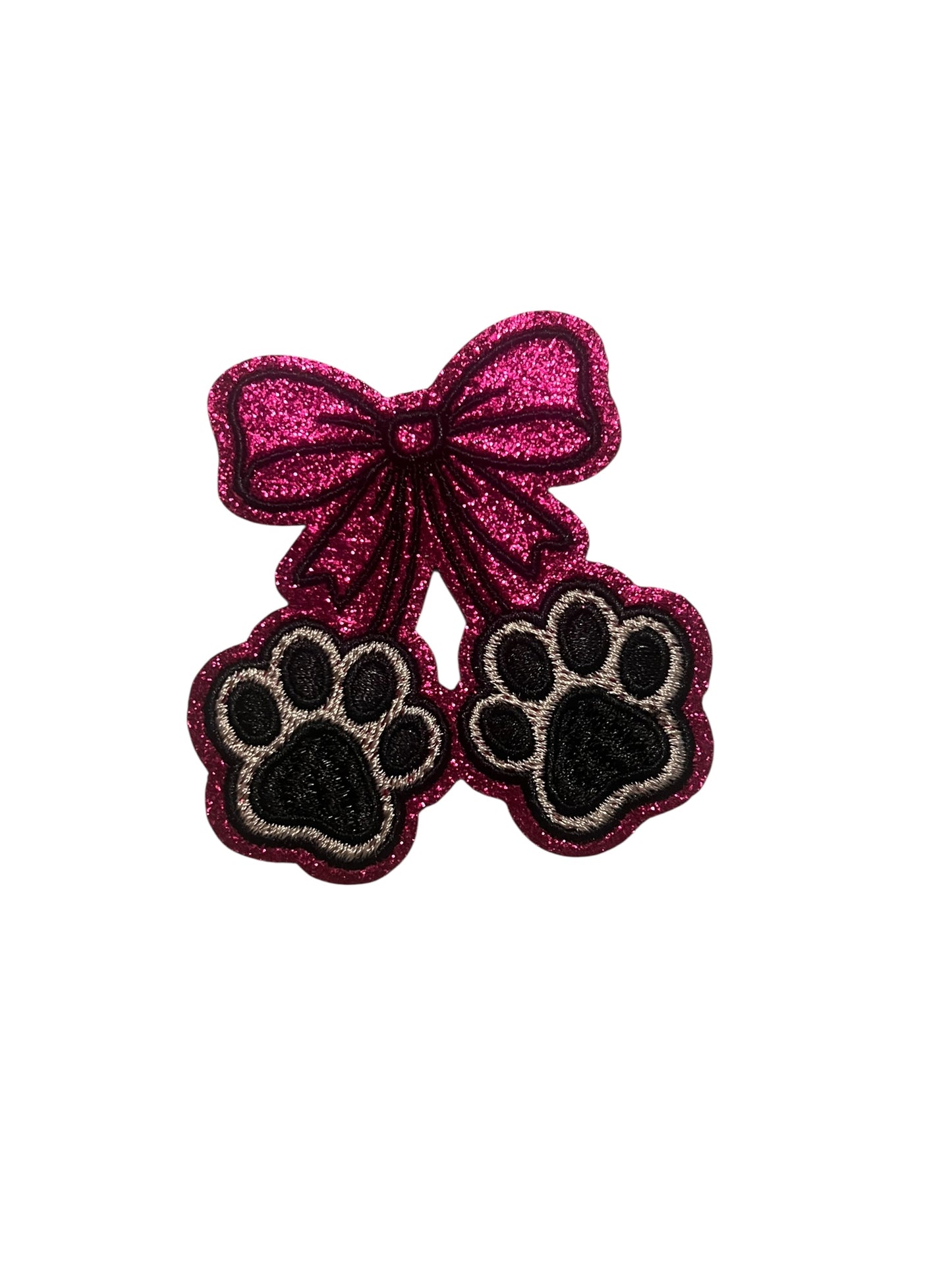 Dog paws with glitter bow