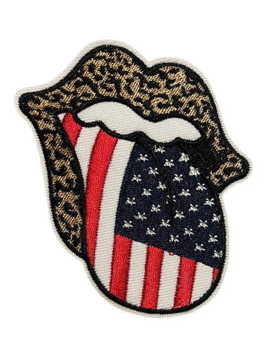 Red white blue  leopard tongue
