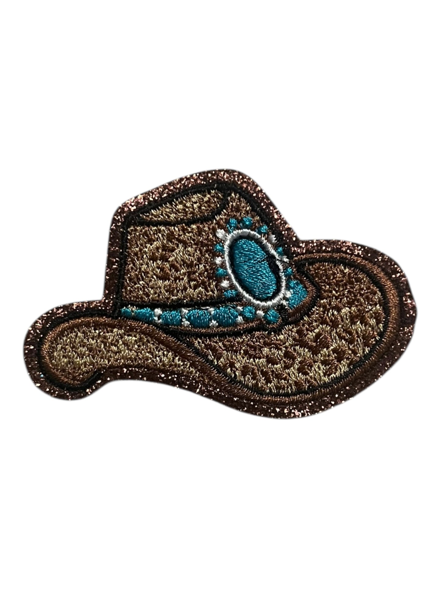 Turquoise and leopard cowboy hat