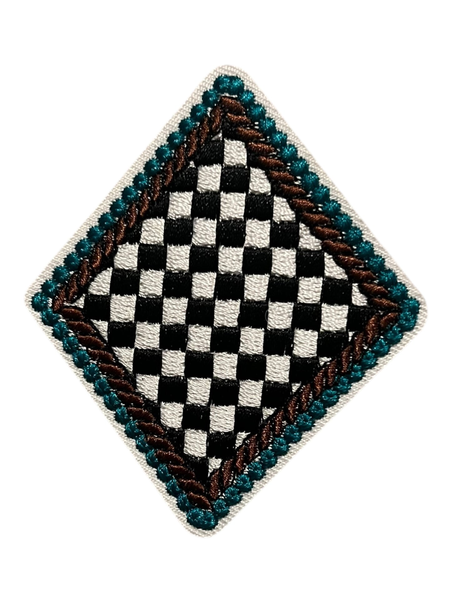 Black and white checkered diamond