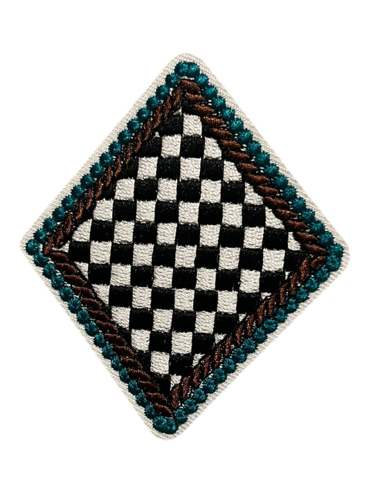 Black and white checkered diamond