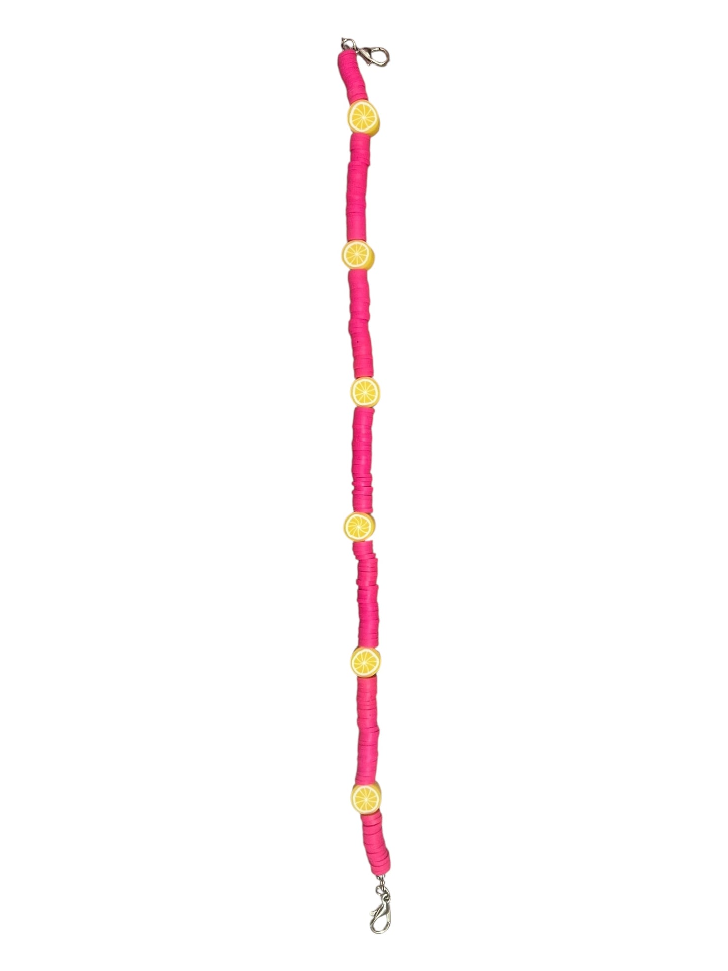 Hot Pink with lemon beads hat chain