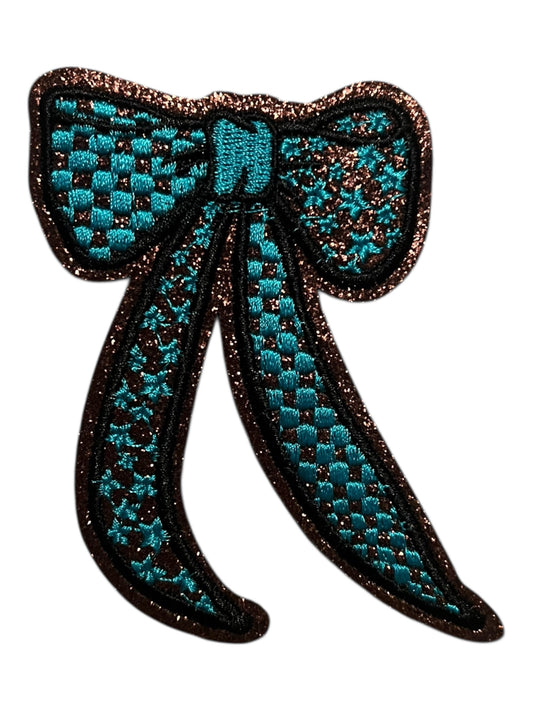 Glitter bow  with turquoise