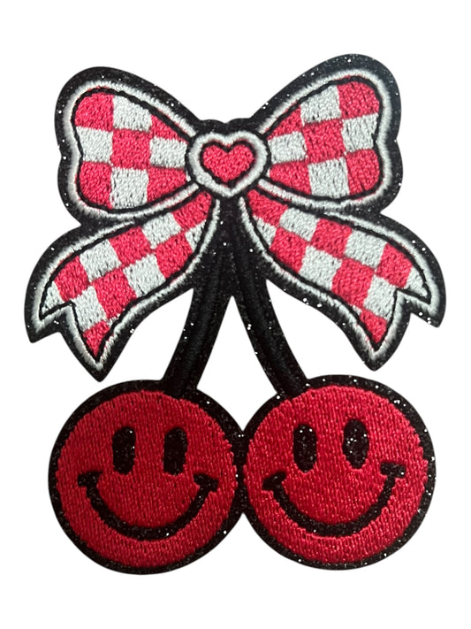 Smiley face cherries red