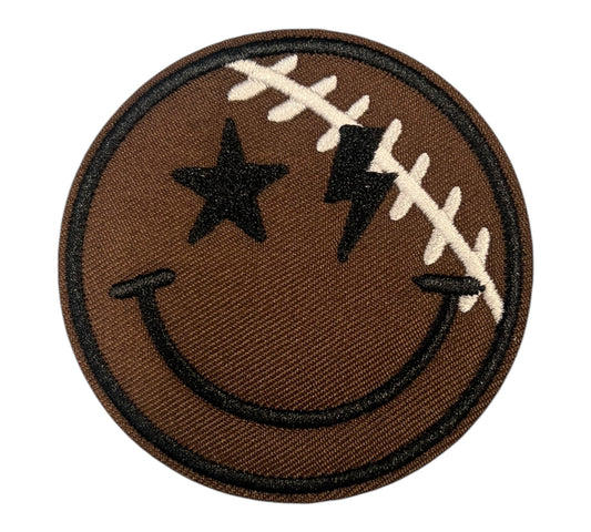 Smiley face Football  Iron on patch