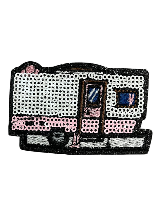Sequin pink and white camper