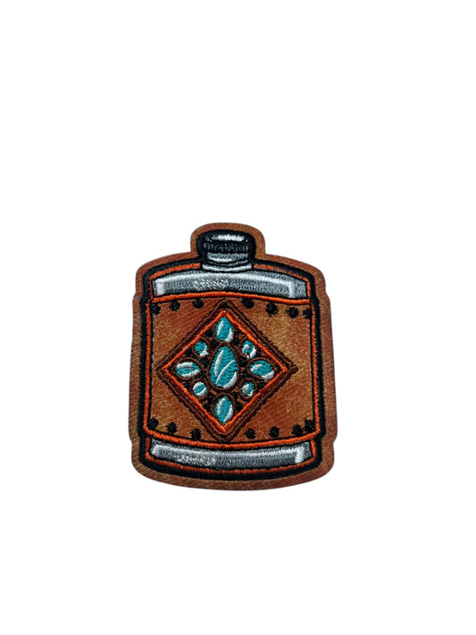 Flask with turquoise