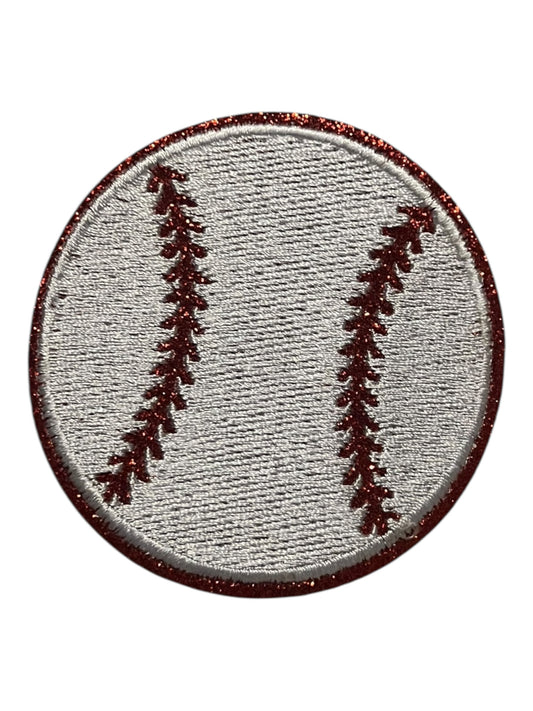 Baseball red glitter edge