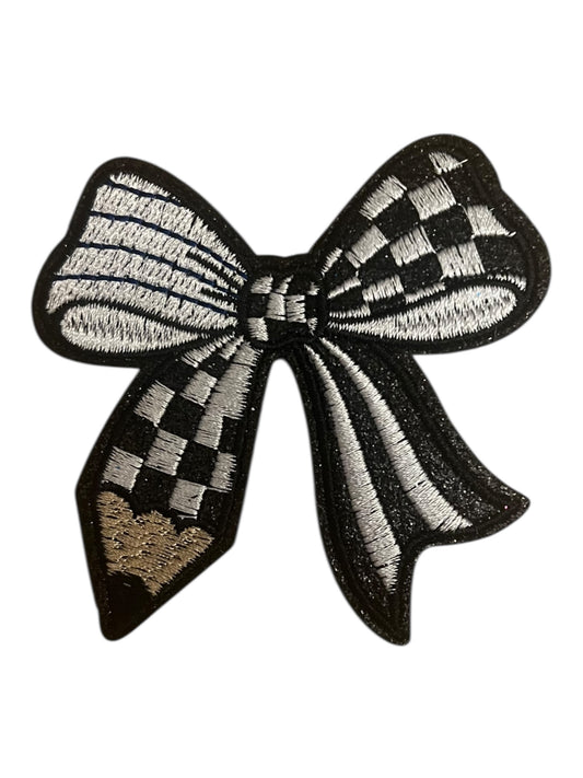 Checkered pencil purple white black