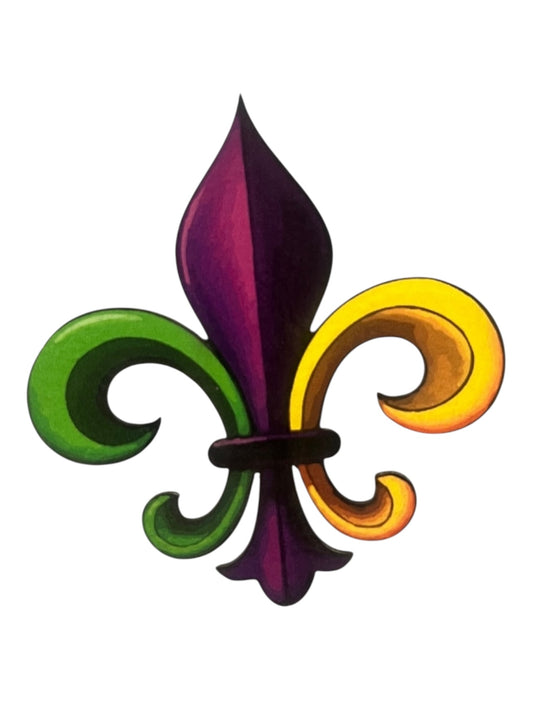 Mardi Gras Fleu de lis Leatherette Iron on Patch
