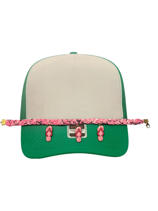 Braided w/ Flip Flop charms  Hat chain